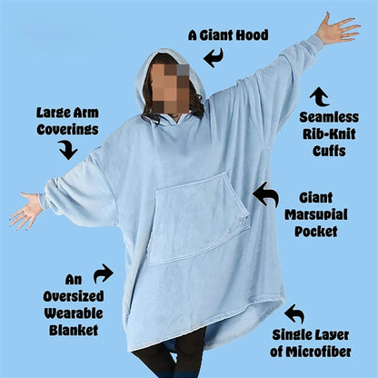Oversized Microfiber Sherpa Wearable Blanket
