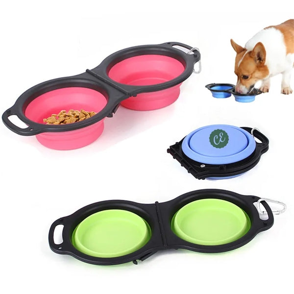 Portable Travel Pet Feeder Bowl 2 in 1