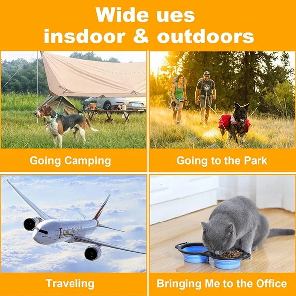 Portable Travel Pet Feeder Bowl 2 in 1