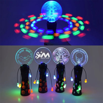 Custom LED Light Up Spinner Rotating Wand For Party Stadium
