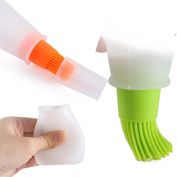 Portable Cooking BBQ Silicone Oil Bottle With Brush