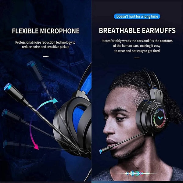 USB Luminous Wired Headset with Microphone
