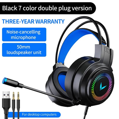 USB Luminous Wired Headset with Microphone