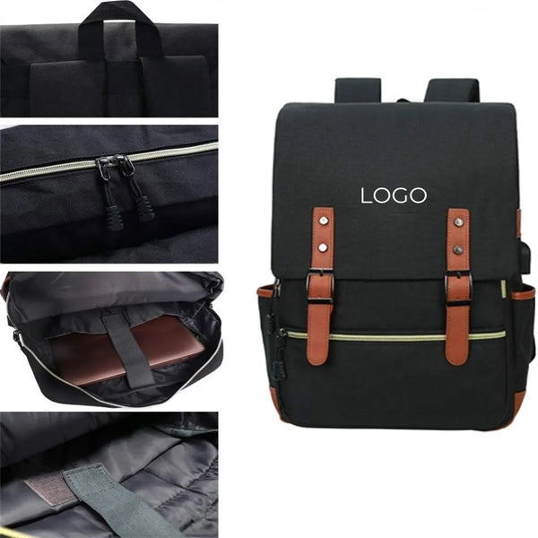 Vintage Laptop Backpack College School Bag Bookbags