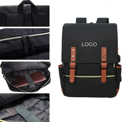 Vintage Laptop Backpack College School Bag Bookbags