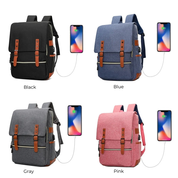 Vintage Laptop Backpack College School Bag Bookbags