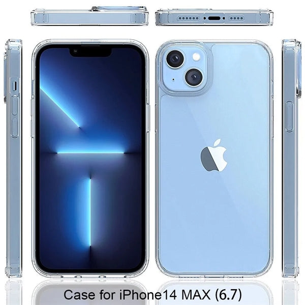 iPhone 15 Pro Clear Hard-Shell Case with TPU Bumpers