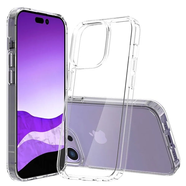 iPhone 15 Clear Hard Shell Case with TPU Edge Bumpers