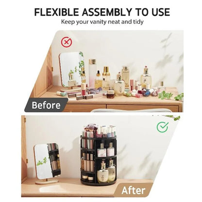 360 Rotating Adjustable Bathroom Makeup Storage Holder
