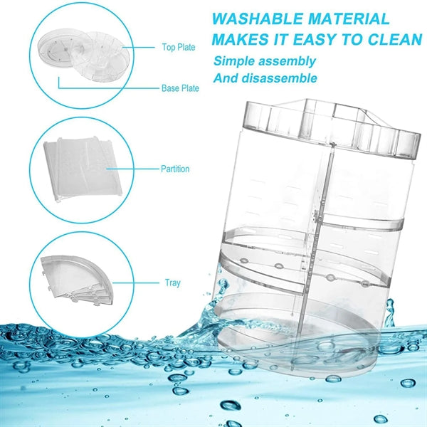 360 Rotating Adjustable Bathroom Makeup Storage Holder