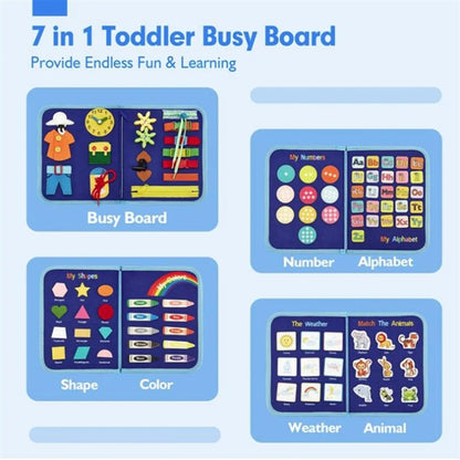 Busy Board - 7 in 1 Toddler Learning Activities Toys