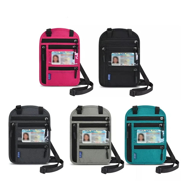 Travel Neck Pouch Passport Holder with RFID Blocking