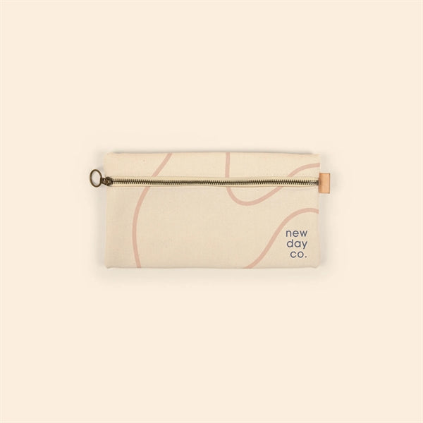 ZIP FRONT POUCHES - HEAVYWEIGHT CANVAS WITH LEATHER - LARGE