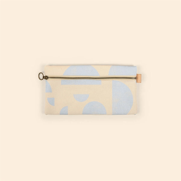 ZIP FRONT POUCHES - HEAVYWEIGHT CANVAS WITH LEATHER - LARGE