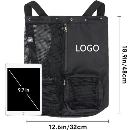 Swim Bag Mesh Drawstring Backpack with Wet Pocket