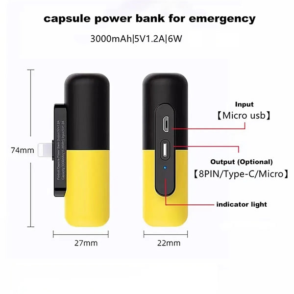 1200mAh Capsule Power Bank For Phone