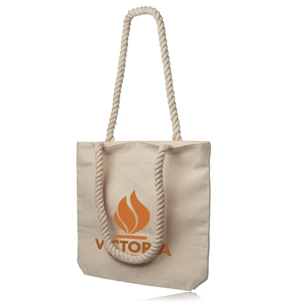 Pristine Cove Canvas Tote with Rope Handles