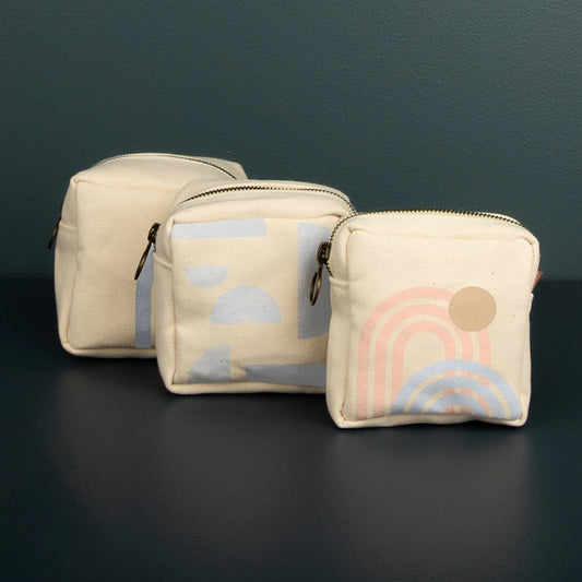 MOD POUCH SET OF 3 - HEAVYWEIGHT CANVAS WITH LEATHER