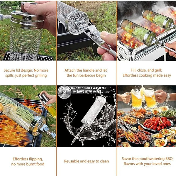 Outdoor Rolling Bbq Basket