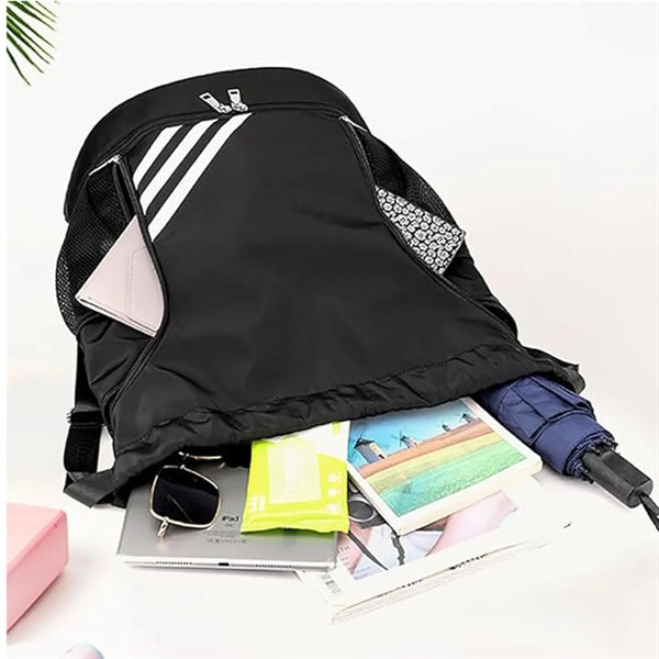Drawstring Gym Backpack With Shoes Compartment