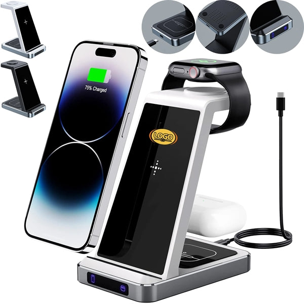 15W Wireless Charging Station Fast Charger Stand