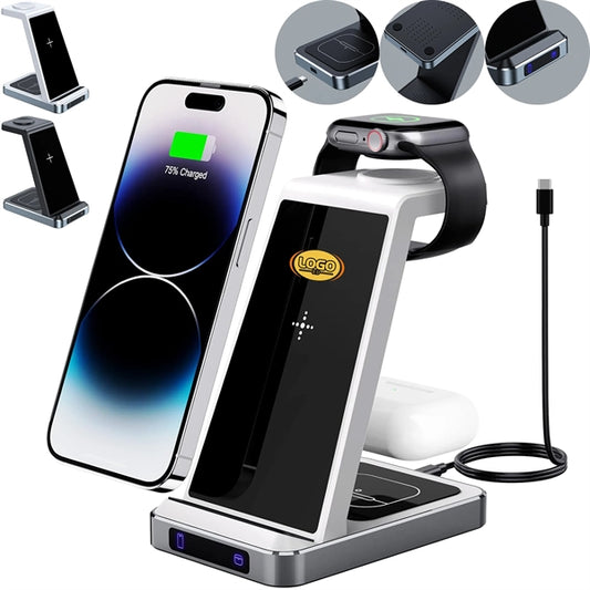 15W Wireless Charging Station Fast Charger Stand