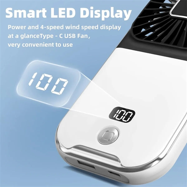 Hand-Held Portable Fan Mini Rechargeable Phone Holder