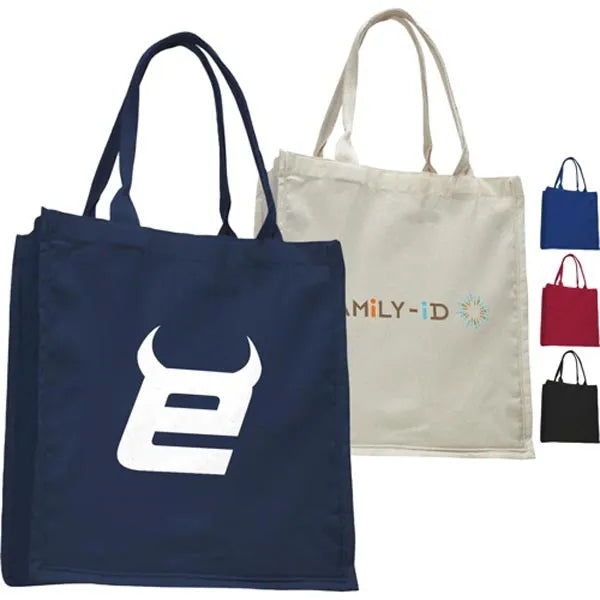 100% Cotton Canvas Fancy Web Handle Tote Bag w/Bottom Gusset