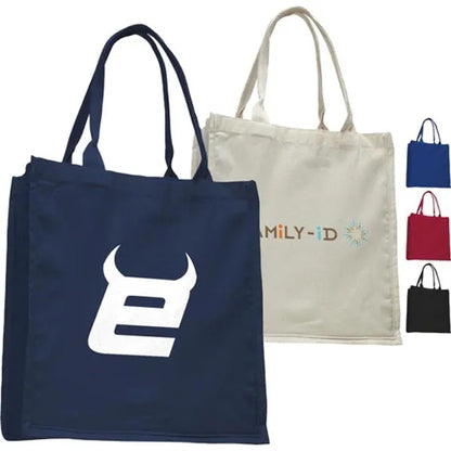 100% Cotton Canvas Fancy Web Handle Tote Bag w/Bottom Gusset