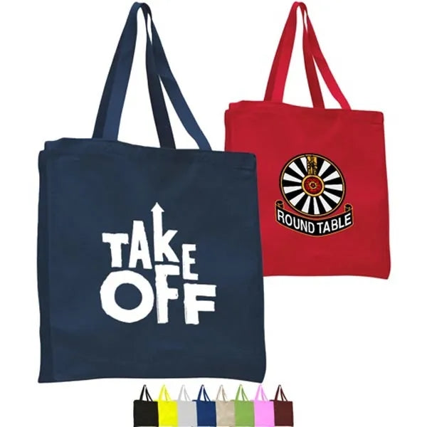 12 Oz. Cotton Canvas Shopper Tote Bag With Gusset