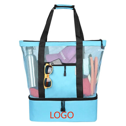 Summer Portable Mesh Picnic Beach Bag