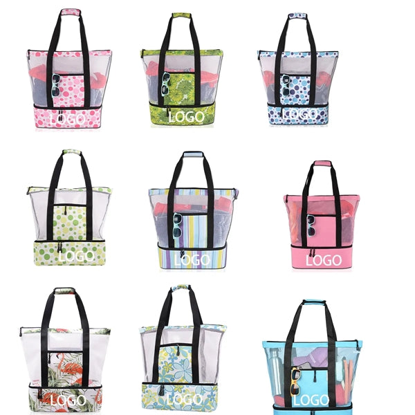 Summer Portable Mesh Picnic Beach Bag