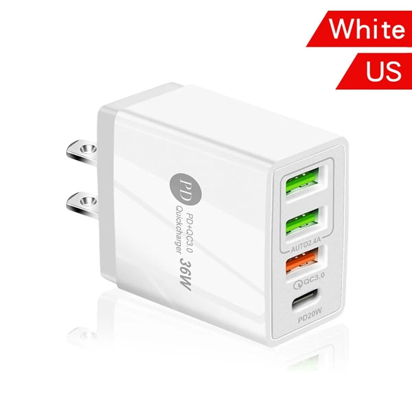 Portable 3USB+PD Wall Charger