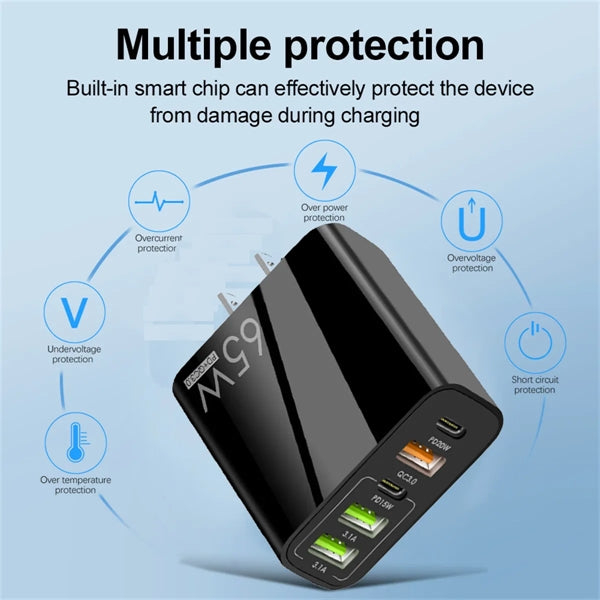 3-Port+Type C 48W Wall Charger