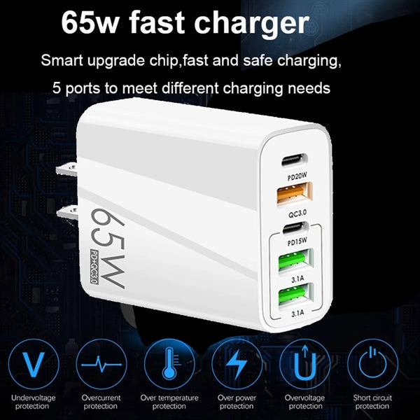 3-Port+Type C 48W Wall Charger