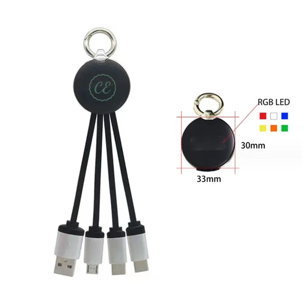 Glowing Logo 4 In 1 USB Charge Cable