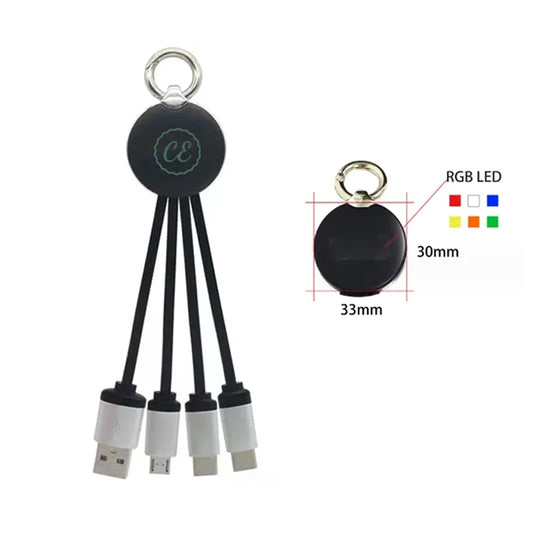 Glowing Logo 4 In 1 USB Charge Cable