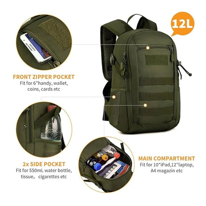 10L/20L Mini Daypack Military MOLLE Backpack