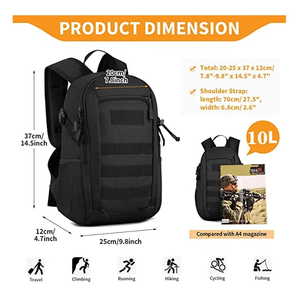 10L/20L Mini Daypack Military MOLLE Backpack