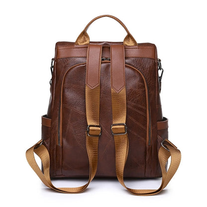 PU Leather Women Backpack Purse Anti-theft Fashion