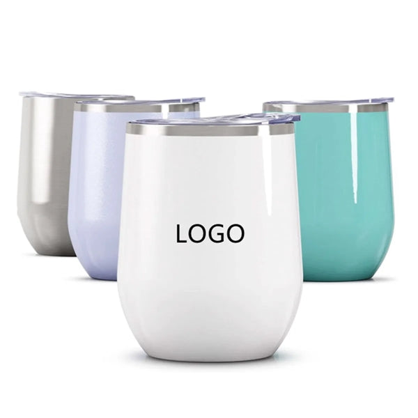 Stainless Steel Wine Tumbler with Lid 12Oz