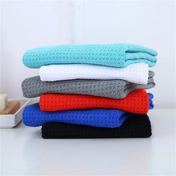 Waffle Pattern Tri-Fold Golf Towel With Clip