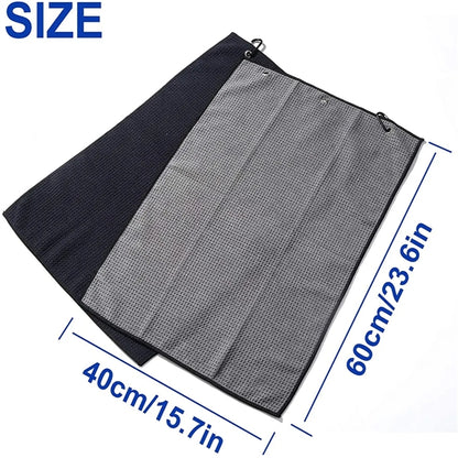 Waffle Pattern Tri-Fold Golf Towel With Clip