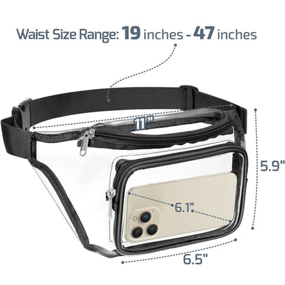 Travel-Friendly Clear Fanny Pack, Transparent Pouch.