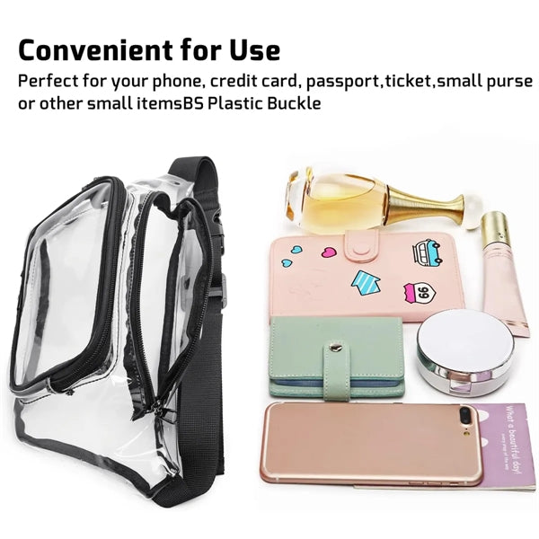 Travel-Friendly Clear Fanny Pack, Transparent Pouch.