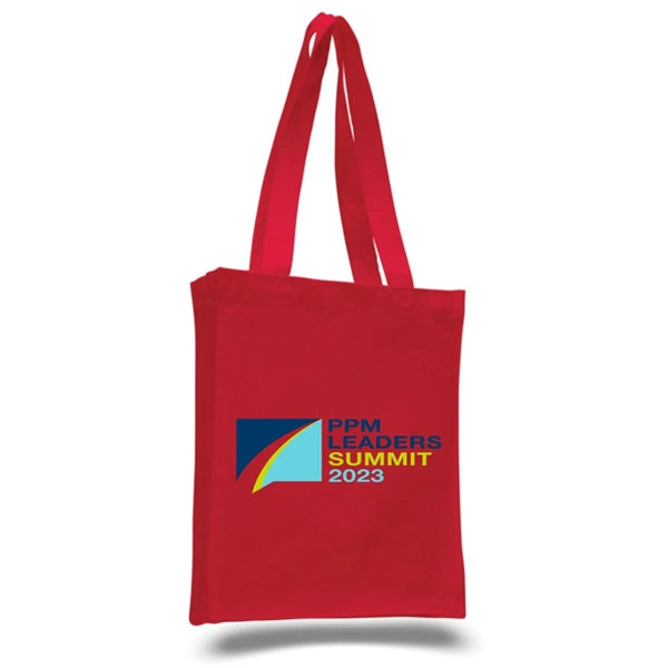 12 Oz. Cotton Canvas Book Tote Bag With Gusset