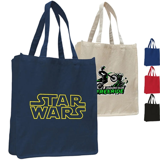 12 Oz. Cotton Canvas Jumbo Shopper Tote Bag With Gusset