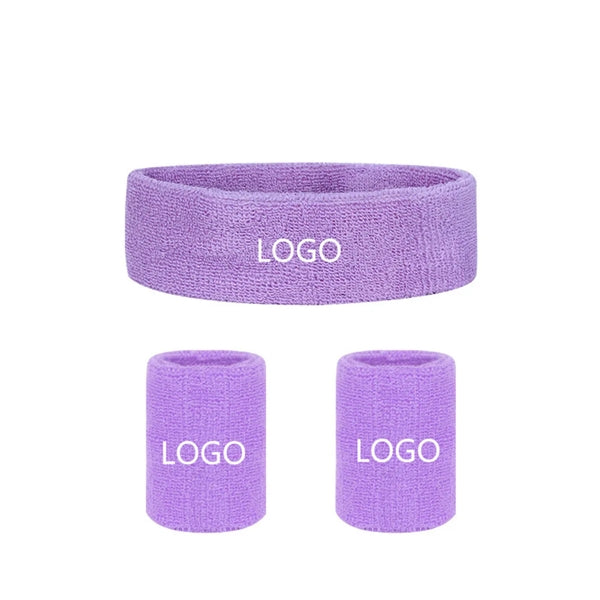 Headband Wristband Set Terry Cloth