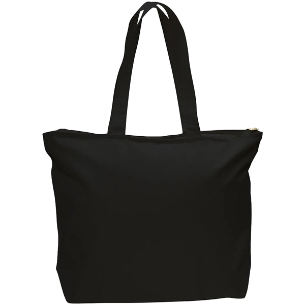 12 Oz. Cotton Canvas Jumbo Zipper Tote Bag