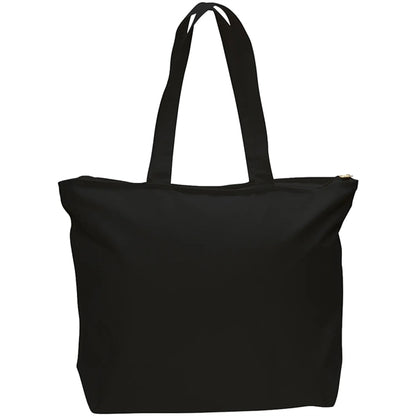 12 Oz. Cotton Canvas Jumbo Zipper Tote Bag